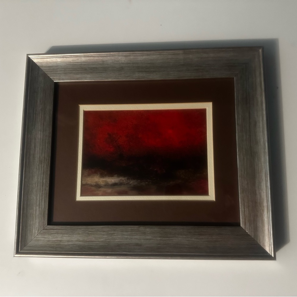 10”x12” abstract red, brown picture